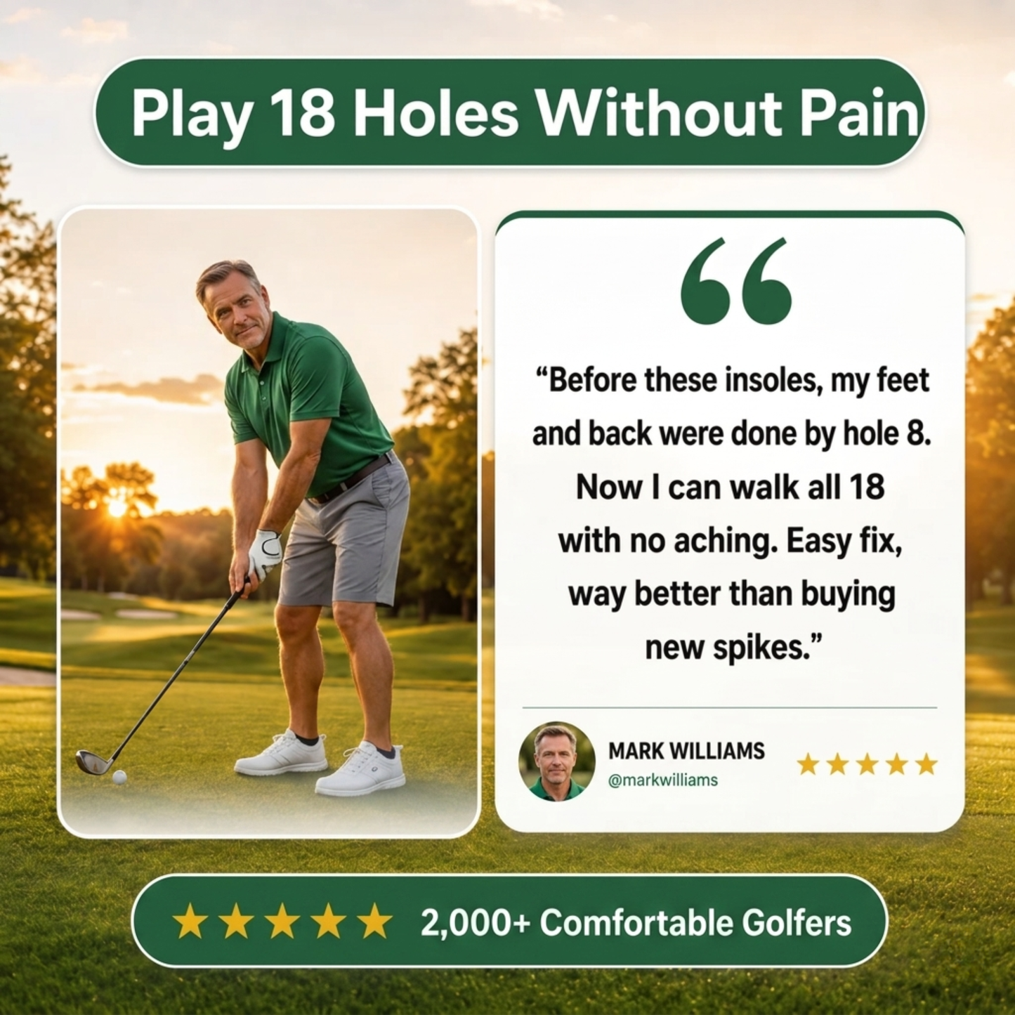 FairwayCore™ - Golf Insoles for Pain-Free 18 Holes